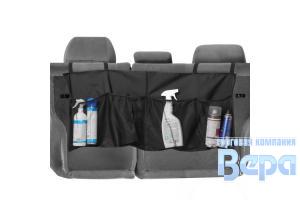 Органайзер в багажник на спинку заднего сиденья (950х400мм) 4 кармана -сетка ткань оксфорд серый
