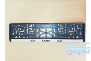 Рамка для номера с защелкой Стандарт 'LADA' черная
