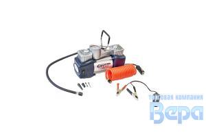 Компрессор 2-х цилиндр CITY UP 630 TWIN ACTION (50л/мин,10А) 180W с фонарем с манометром 12V (сумк