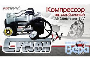 Компрессор 2-х цилиндр CYCLONE 107003 (90л/мин) 12V (в сумке) крокодилы на клеммы АКБ