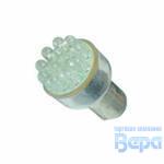 Лампа диод P21/5W (BAY15d - 2-х конт.) 12LED 12V, GREEN