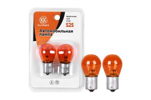 Лампа PY21W (BA15s-1-контактная) 12V Amber (блистер/2шт) (стоп-сигнал,повторитель,габарит) Kurumak
