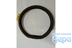 Оплeтка "М" (38 см) Эко-кожа снизу прямая на Китайские авто (черный/коричневая вставка)