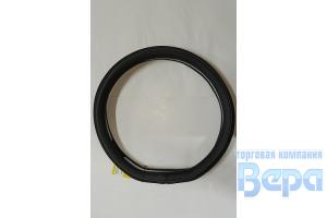 Оплeтка "М" (38 см) Эко-кожа снизу прямая на Китайские авто (черный/белая строчка)