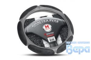 Оплeтка "М" (38 см) СПОНЖ-6 иск.замша (т.серый/черный) на резиновой основе