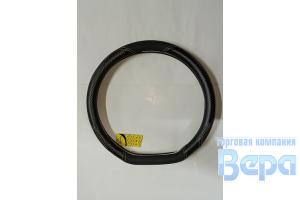 Оплeтка "М" (38 см) Эко-кожа снизу прямая на Китайские авто (черный/белая строчка)