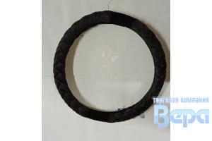 Оплeтка "М" (38 см) Велюр (черный/красная строчка)