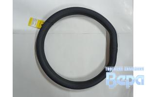 Оплeтка "М" (38 см) Эко-кожа снизу прямая на Китайские авто (черный/синяя строчка)