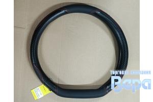 Оплeтка "М" (38 см) Эко-кожа снизу прямая на Китайские авто (черный/красный)