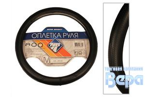 Оплeтка "М" (38 см) Эко-кожа (черный) перфорация с волнообразной строчкой