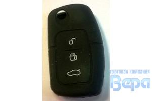 Чехол для смарт-ключа FORD 3 кнопки силиконовый черный (Mondeo "Keyless entry" европеец)