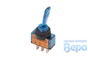 Переключатель-тумблер с подсветкой LED BLUE 12V/20А (ON/OFF) однополюсный