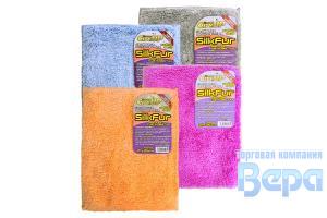 Салфетка-микрофибра Набор ( 4шт) 21 х 26 см SilkFur, 300г/м 8-кратное водопоглощение