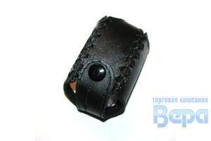 Чехол для брелока HARPOON H1/H2 плетенка с кнопкой (кожа черная)