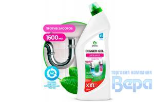 Средство для прочистки труб DIGGER GEL 1,5л (флакон) аналог КРОТА, ЗАСОРЫ устренение GraSS