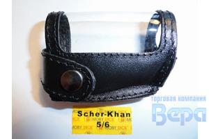 Чехол для брелока SCHER-KHAN MAGICAR 5/6/V/VI колба на липучке, фирменный (кожа черная)