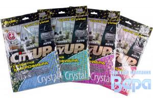 Салфетка-микрофибра для стекол и зеркал 36 х 65 см безворсовая  Waffle Crystal, 310гр/м