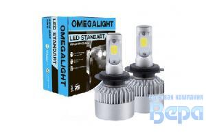 Лампа диод H 4 COB Standart 12V 2400lm, радиатор охлаждения