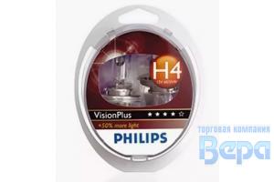 Лампа H 4 (P43t-38)  60/55W 12V + 60% VISION PLUS (евробокс/2шт)