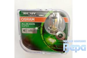 Лампа H 4 (P43t-38)  60/55W 12V + 30% ALSEASON SUPER (евробокс/2шт)