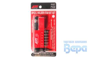 Набор вставок (бит)  8пр. TORX 1/4" T10-T40 с Г-образным держателем JTC