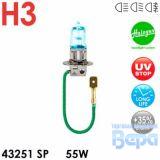 Лампа H 3 (РK22s)  55W 12V Halogen Sapphire+35% яркости (синяя) Long life,UV-stop