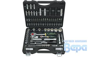 Набор инструмента  94пр.1/2",1/4 DR 6-гранных (головки,биты,насадки,трещотки,вороток,кардан)