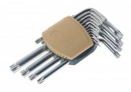 Набор ключей TORX 15пр. Т6Н-Т56 Г-образных с отверстием (пластик. держатель) ROCK FORCE