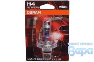 Лампа H 4 (P43t-38)  60/55W 12V +150% NIGHT BREAKER LASER  блистер