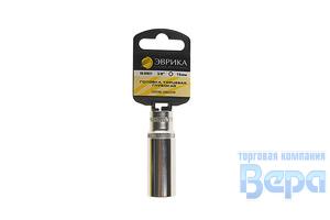 Головка 3/8" DR  9мм 6-ти гранная глубокая (с держателем) ЭВРИКА