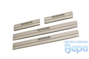 Накладка на пороги (к-т 4 шт.) нерж.сталь ступенчатые NISSAN Sentra (2016->)