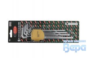 Набор ключей TORX  9 пр. Т10Н-Т50Н на пластик.держат, экстрадинные ROCK FORCE