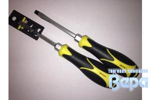 Отвертка шлицевая магнитная ударная силовая SL6.5 H6,(35х200мм) с держателем