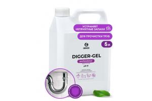 Средство для прочистки труб DIGGER GEL 5кг (канистра) аналог КРОТА, ЗАСОРЫ устренение GraSS