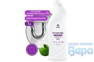 Средство для прочистки труб DIGGER GEL 1,0л Professional (флакон) аналог КРОТА, Grass
