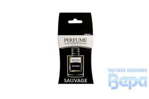 Ароматизатор-подвеска 'БУТЫЛОЧКА НА ШНУРОЧКЕ PERFUME' (5мл) `SAUVAGE c пробником