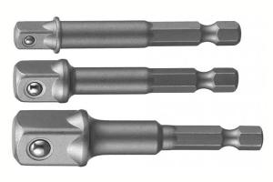 Набор адаптеров для торцевых головок 3пр. Е1/4" на квадрат 1/4",3/8",1/2", L=65-73мм