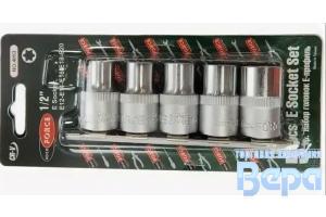 Набор головок  5 пр. 1/2"DR звёздочка Е12-20 (блистер)