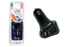 Зар.уст-во в прикуриватель для моб.устройств 2USB 12/24V LED индикатор, 1000mA NOVA BRIGHT