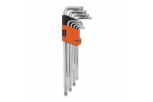 Набор ключей TORX  9 пр. T10-T50 Г-образных экстрадлинных  "AV Steel"