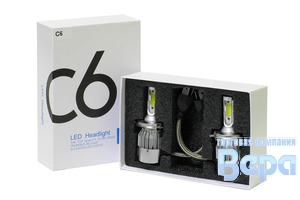 Лампа диод H 4 COB 18W 5000К 12-32V (к-т/2шт) радиатор охлаждения
